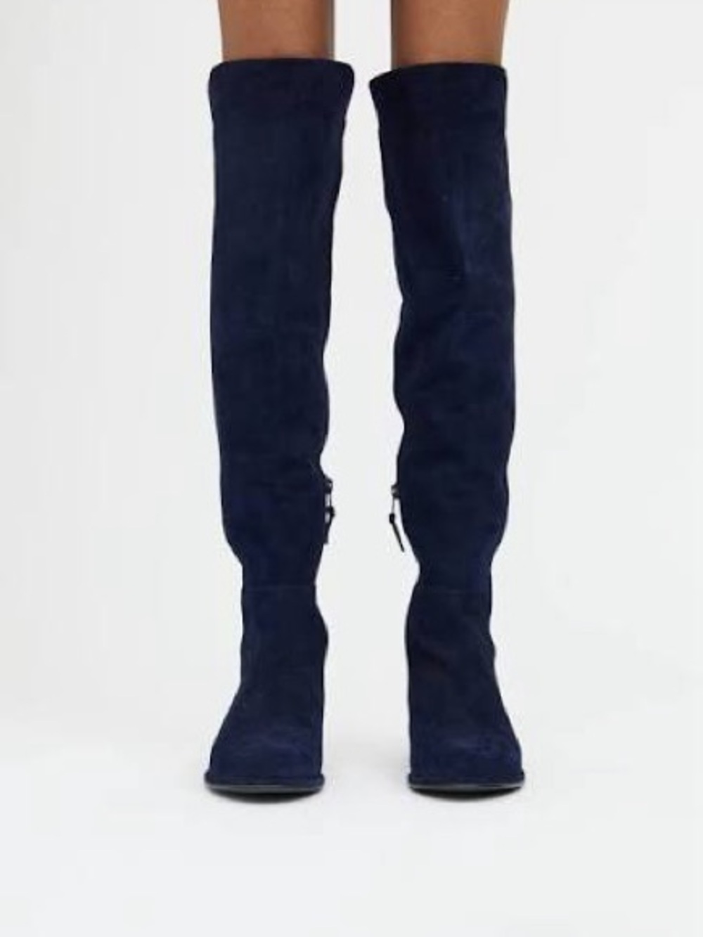 Stuart Weitzman 5050 Over-the-Knee Boots in midnight Navy Suede Preowned. 6M